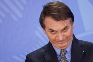 Brazil's President Jair Bolsonaro attends a launching ceremony of the freedom economic law at the Planalto Palace in Brasilia