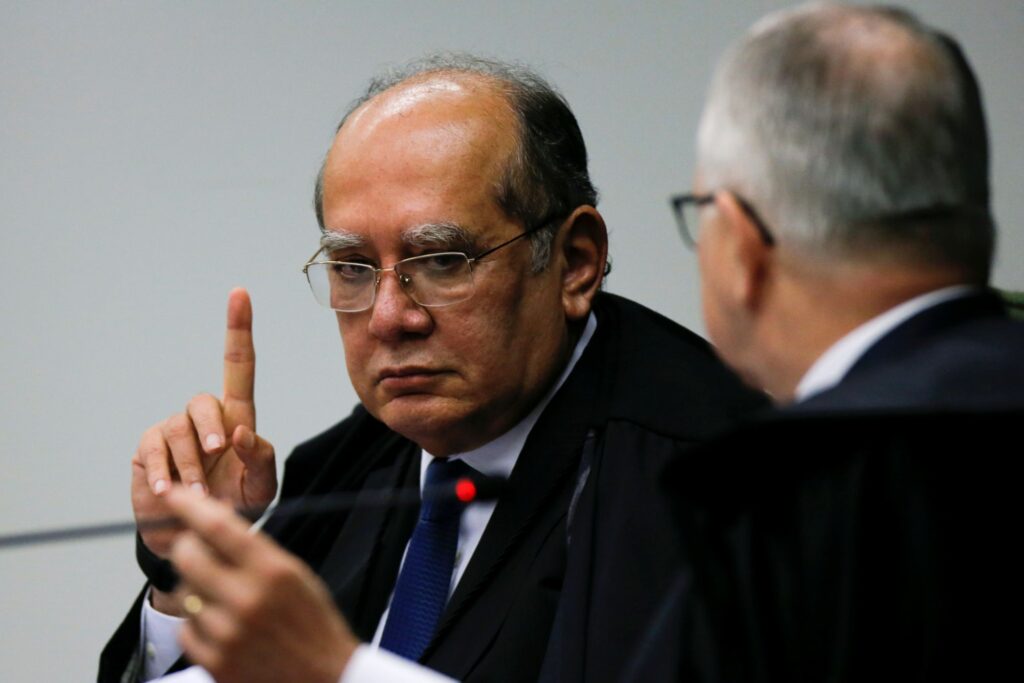 Judge Gilmar Mendes attends a session of the Supreme Court in Brasilia