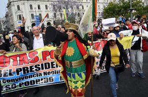 PERU-POLITICS-CASTILLO-SUPPORTERS-DEMONSTRATION