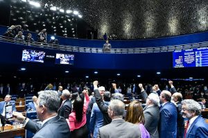 senadores-comemorando