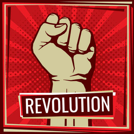 167388121-cartaz-do-vetor-da-luta-da-revolução-com-punho-levantado-da-mão-do-trabalhador-ilustração-do